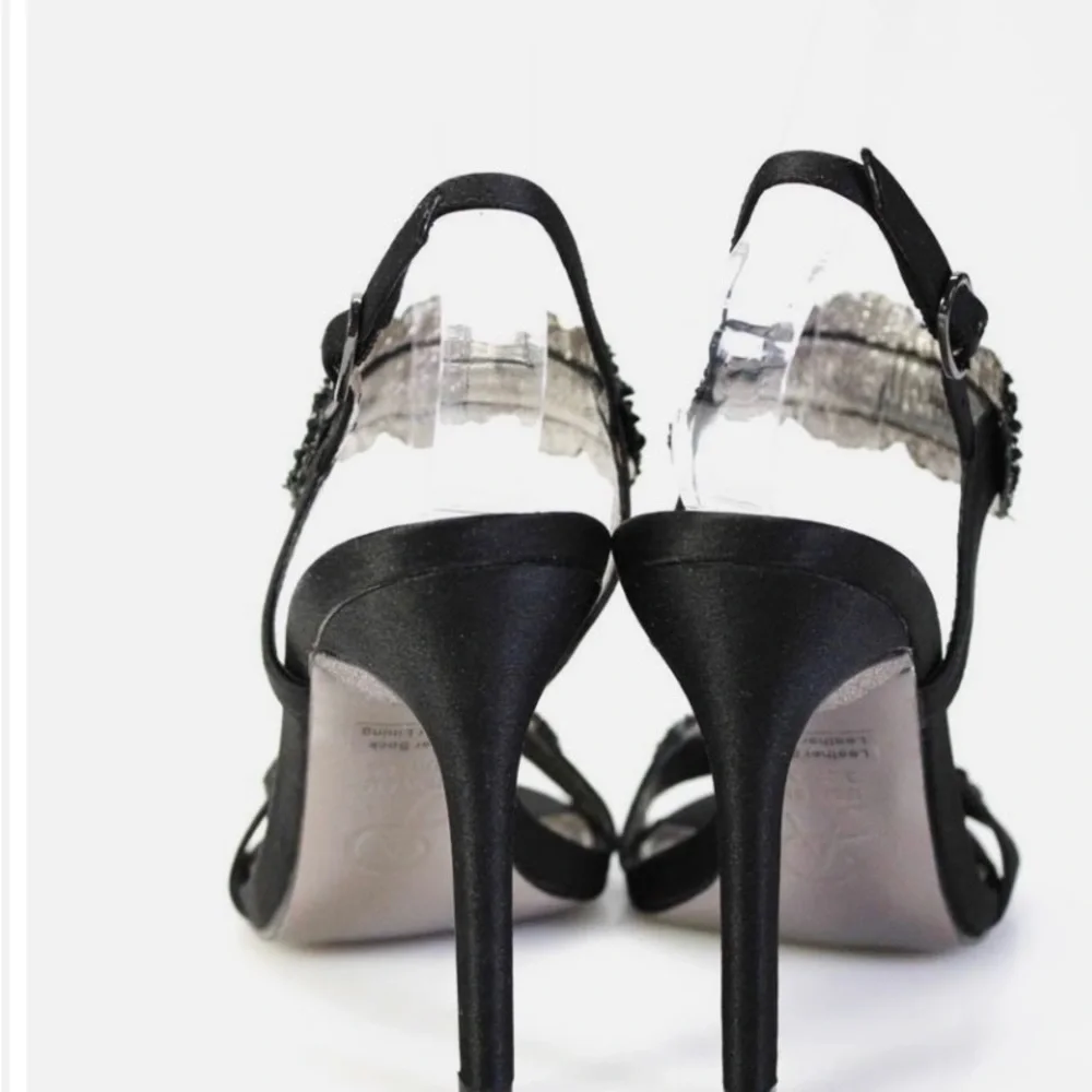 ADRIANNA PAPEL • Black Heel Stiletto Sandal • sz 7.5 M • - Picture 5 of 8